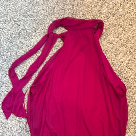 Express Pink Ruffled Asymmetrical Tank Top - Picture 5 of 6